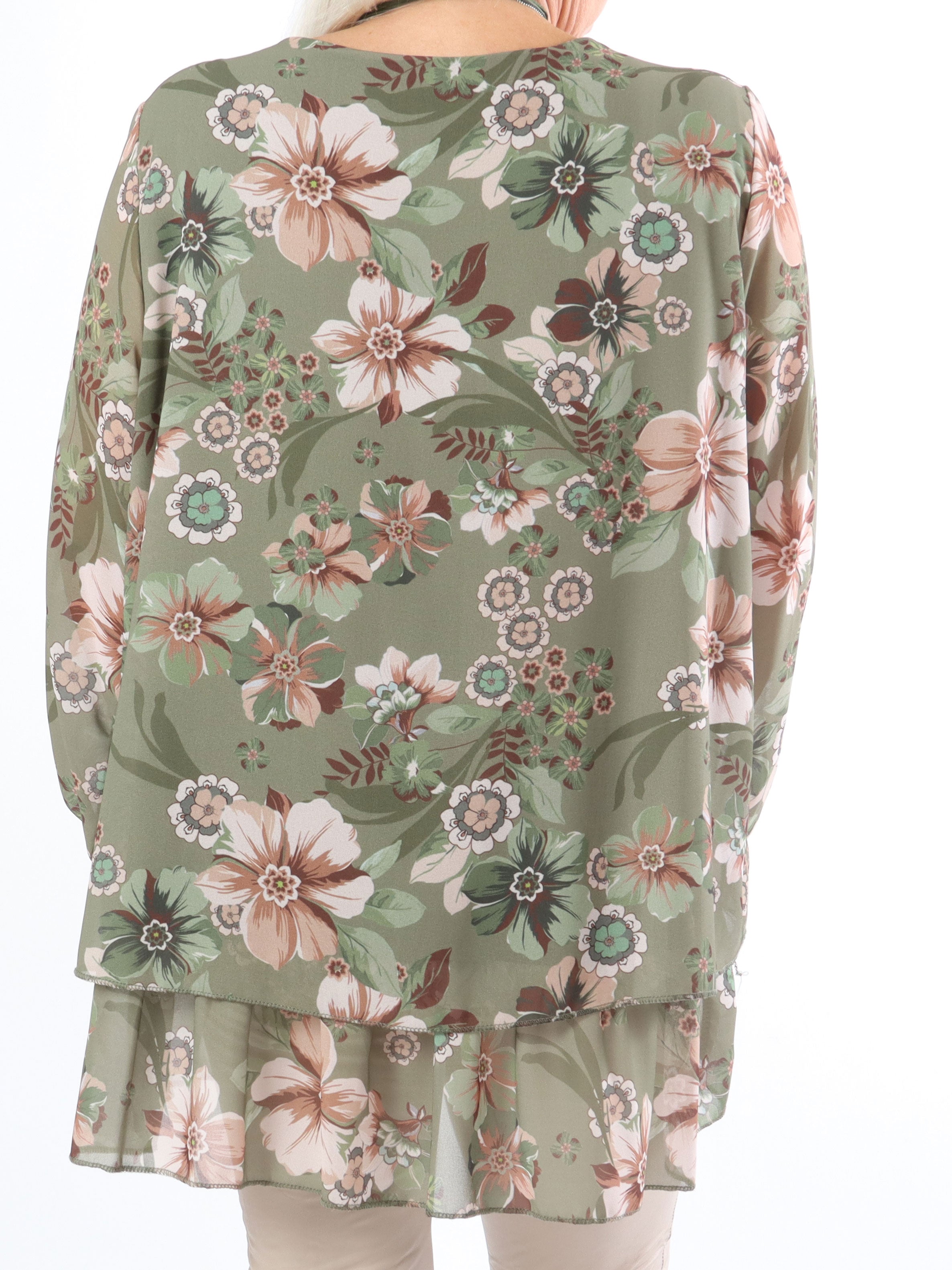 Wicky - Sød plus size tunika med blomstermotiv